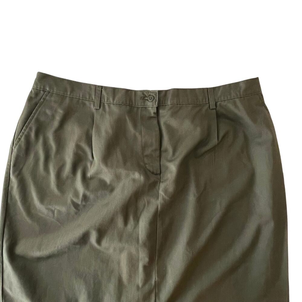 VTG NWOT Cabin Creek Long Olive Green Cotton Skirt - Plus 26W - Preppy Academia - Picture 3 of 8